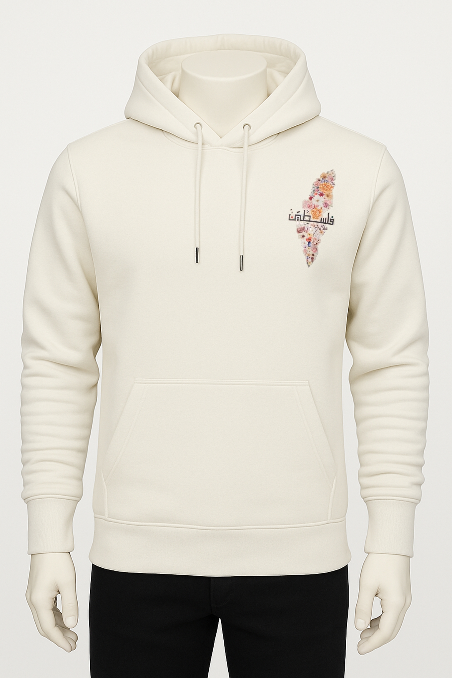 Palestine Hoodie blomstermønster