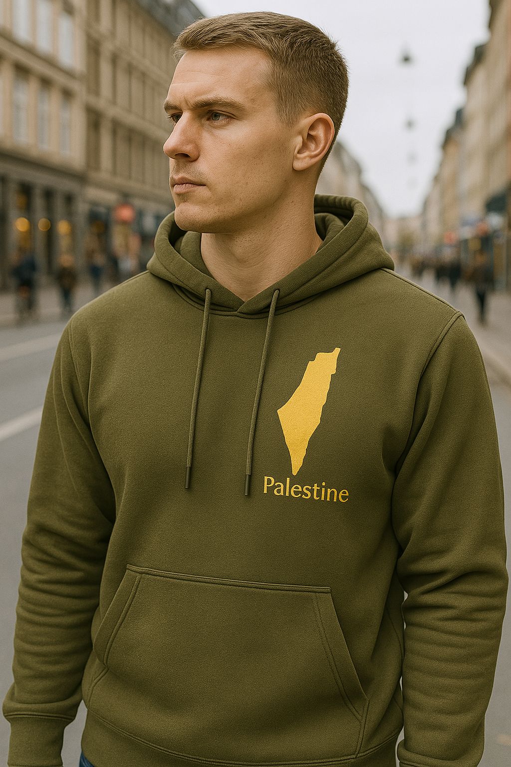Palestine Hoodie Olivengrøn